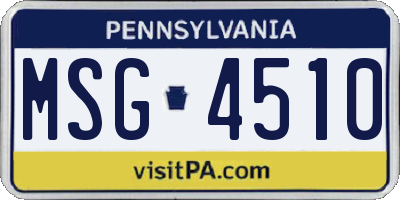 PA license plate MSG4510