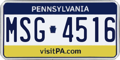 PA license plate MSG4516