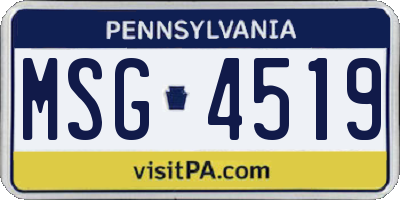 PA license plate MSG4519