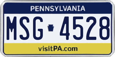 PA license plate MSG4528