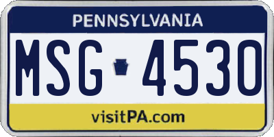 PA license plate MSG4530