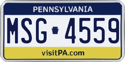 PA license plate MSG4559