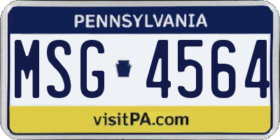 PA license plate MSG4564