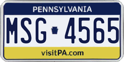 PA license plate MSG4565