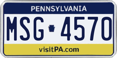 PA license plate MSG4570