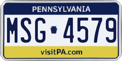 PA license plate MSG4579