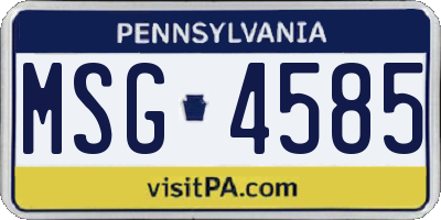 PA license plate MSG4585