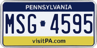 PA license plate MSG4595
