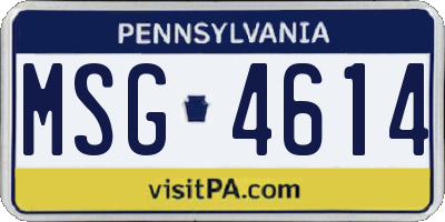 PA license plate MSG4614