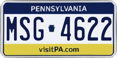 PA license plate MSG4622
