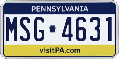 PA license plate MSG4631