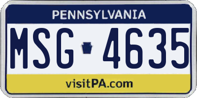 PA license plate MSG4635