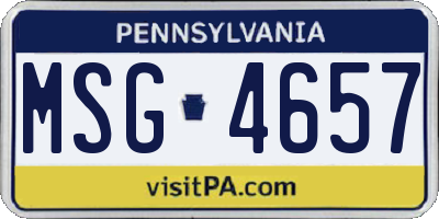 PA license plate MSG4657