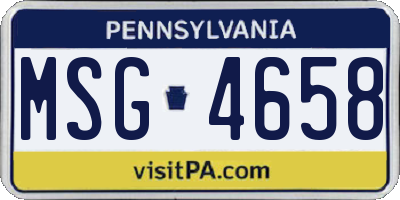 PA license plate MSG4658