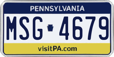 PA license plate MSG4679