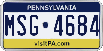 PA license plate MSG4684