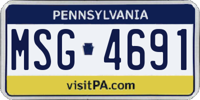 PA license plate MSG4691