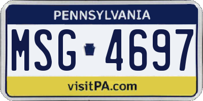 PA license plate MSG4697