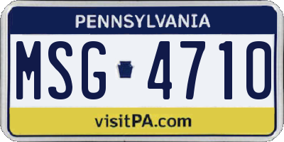 PA license plate MSG4710