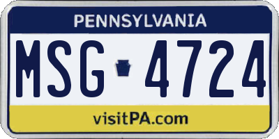 PA license plate MSG4724