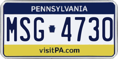 PA license plate MSG4730