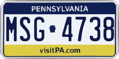 PA license plate MSG4738