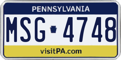 PA license plate MSG4748