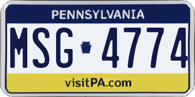 PA license plate MSG4774