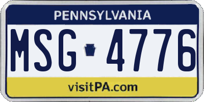 PA license plate MSG4776