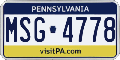 PA license plate MSG4778