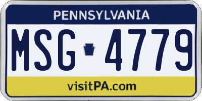 PA license plate MSG4779