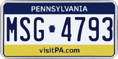 PA license plate MSG4793