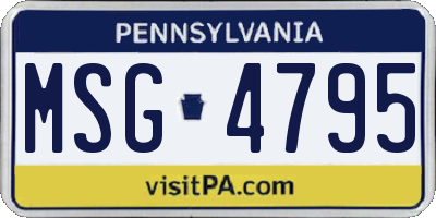 PA license plate MSG4795