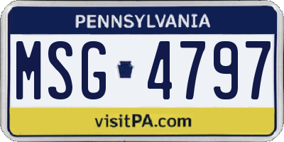 PA license plate MSG4797