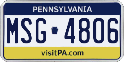 PA license plate MSG4806