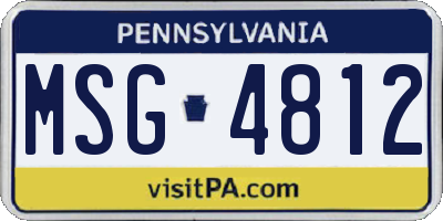 PA license plate MSG4812
