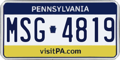 PA license plate MSG4819