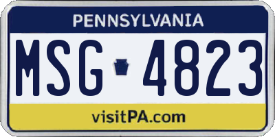 PA license plate MSG4823