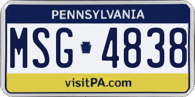 PA license plate MSG4838