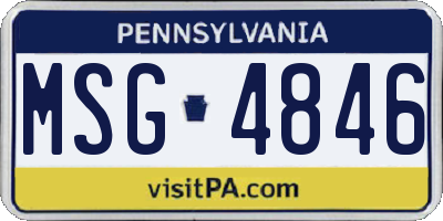PA license plate MSG4846