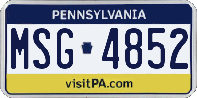 PA license plate MSG4852
