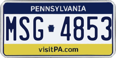 PA license plate MSG4853