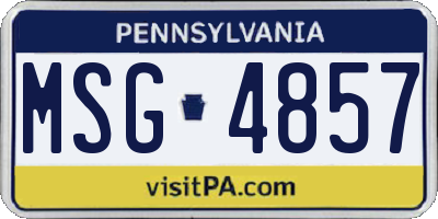 PA license plate MSG4857