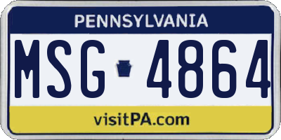 PA license plate MSG4864
