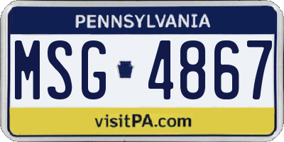 PA license plate MSG4867