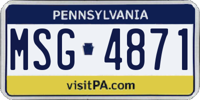 PA license plate MSG4871