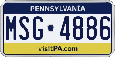 PA license plate MSG4886