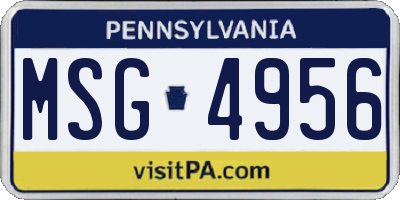 PA license plate MSG4956