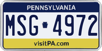 PA license plate MSG4972