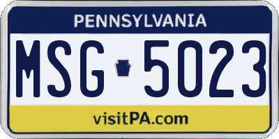 PA license plate MSG5023